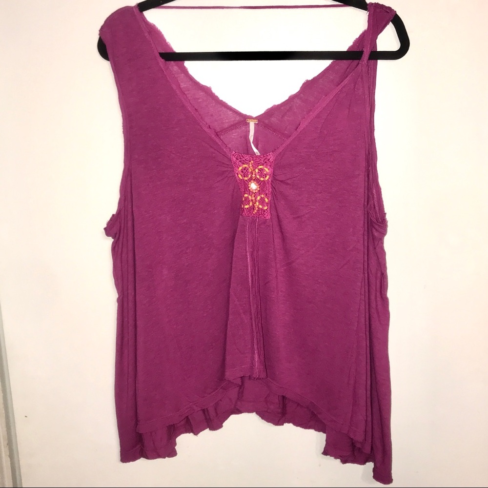FREE PEOPLE Beaded Boho Tank